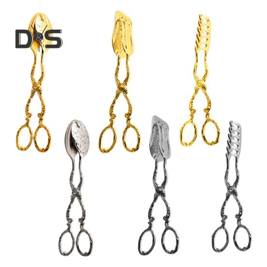 Kleště na pečivo Spona na bábovku Arabský styl Vintage Bufetové kleště Grilovací kleště do kuchyně Domácí dort pečení Dezerty Salát Smažení Grilování