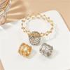 Heißer Magischer 2-in-1 Faltbarer Einziehbarer Armbandring Für Frauen Kreativer Dehnbarer Strassbesetzter Ring Armreif Schmuck