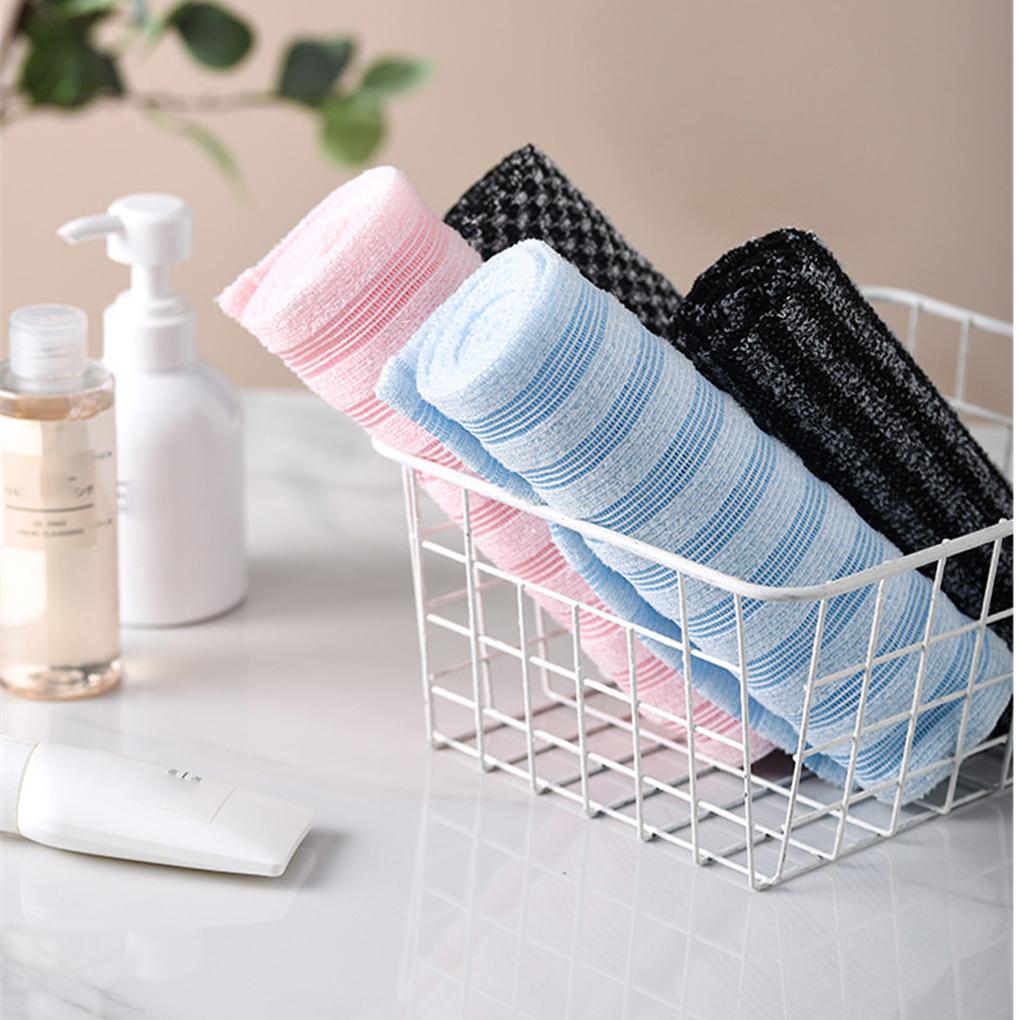 4 ks Japonský třecí žínka Koupelnový nylonový ručník Kartáč na záda Ručníky Exfoliační houbička do sprchy Tělo Koupelnové doplňky