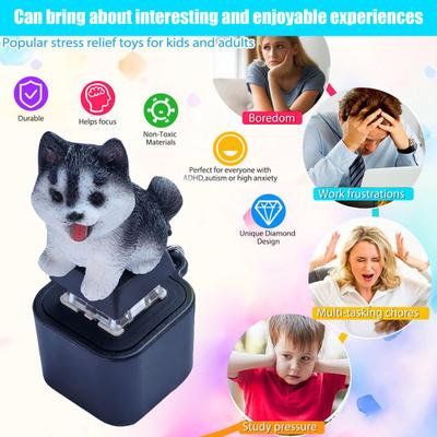 Yousheng Dog Keyboard Fidget Toy with Sound LED Light Stress Anxiety Relief Rechargeable Animal Keyboard Clicker Keychain Decompression Button Sensory