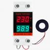 Din Rail Voltmeter Ammeter 2 in 1 AC Monitor Single Phase Voltage Current Power Meter AC20-500V AC0-100A VOLT AMP Detector
