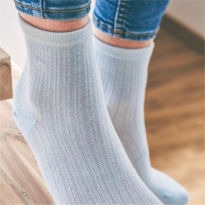 Chaussettes dentelle - billybelt - modèle intemporel - bleu pastel - taille unique - oeko-tex