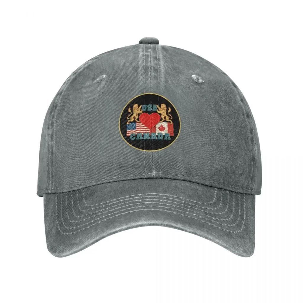 Flag Canada and USA Canadian Americans Patriotic Gift Baseball Cap Kids Hat New In Hat Hip Hop Caps Women Unisexs