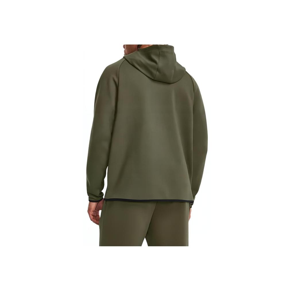 Under Armour Solid Color Brand Logo Print Half-Zip Hoodie Men Hoodies Green 1379811-390