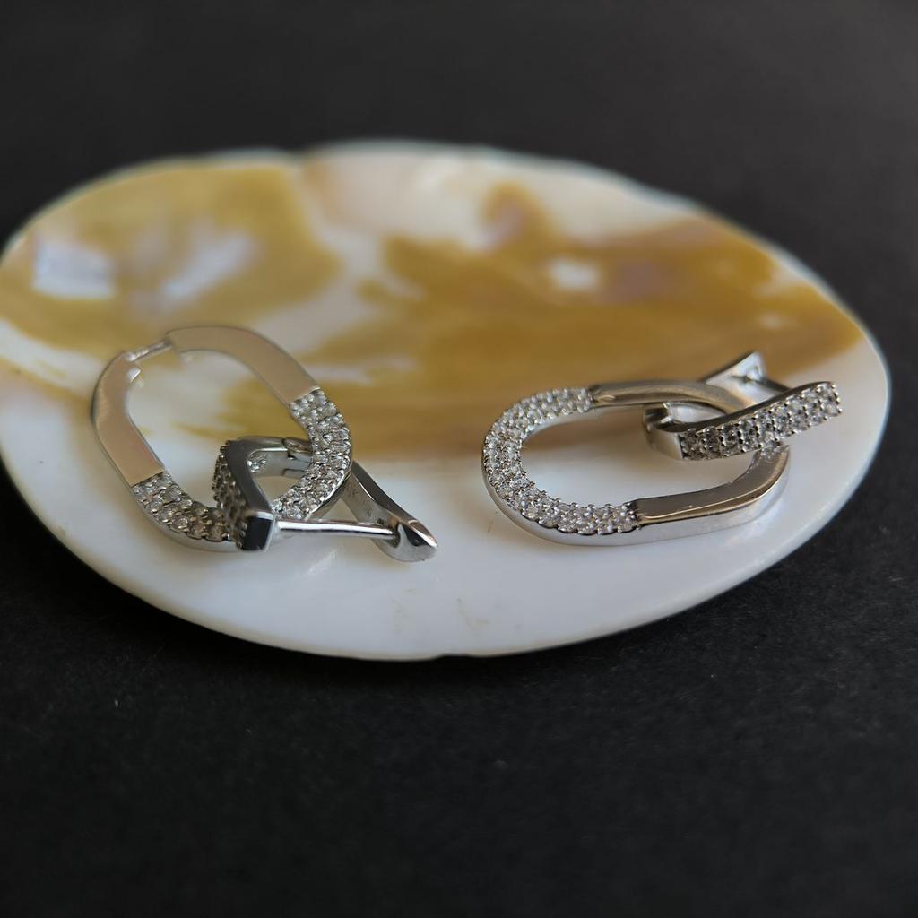 Silver Earrings with Cubic Zirkonia (2191841)