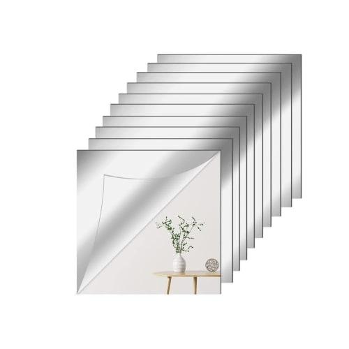 Set of 10 Shatterproof Acrylic Full-Length Mirrors, DIY Wall-Mounted Mirrors, Perfect for Bathrooms (15*15cm)