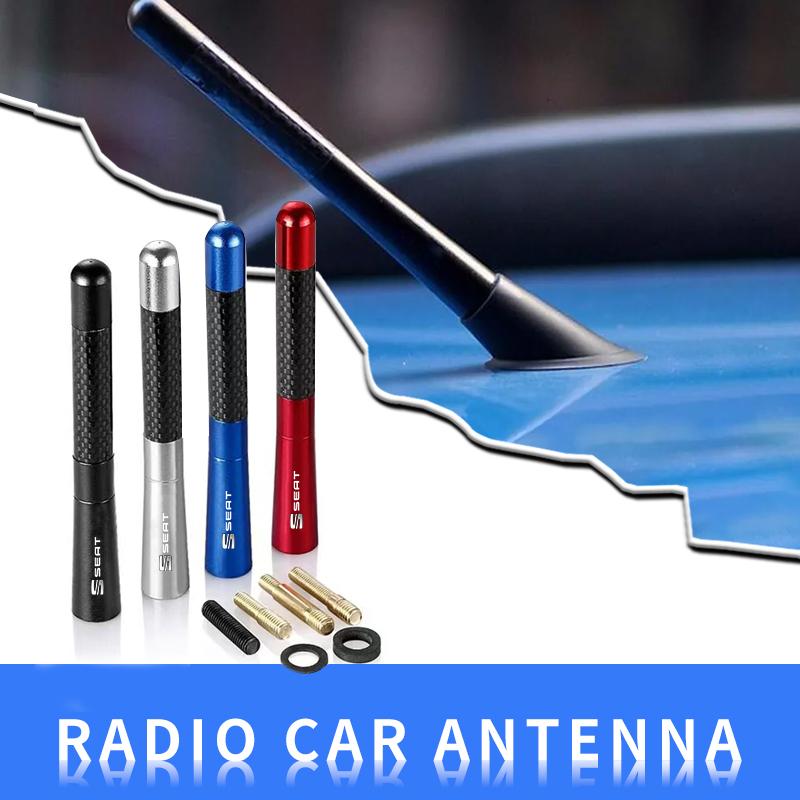 Car Aerials Car Radio Antenna FM/AM Metal Receiving Antenna Car Accessories For SEAT Leon FR+Ibiza Altea Formula Racing