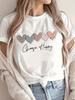 Choose Happy Women's Tee - Boho Leopard Heart Graphic Maroon Top