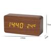 HANDUNYOU Wooden Digital Alarm Clock with Orange Display