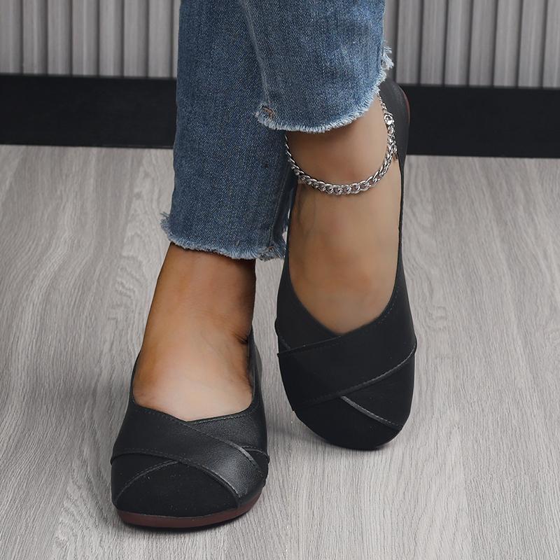 Fashion 2024 Women's Casual Slip-on Flat Shoes Fashionable Loafers Summer and Autumn Comfortable Round Toes Cute Shoes Solid Color