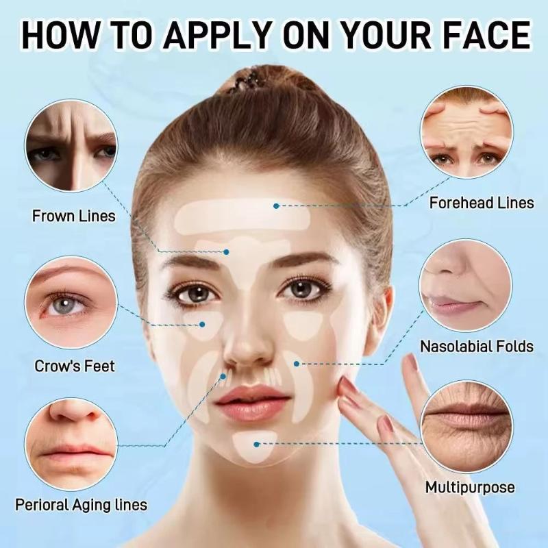 160Pcs Pe Material Forehead Smile Patterns Transparent Skin-Friendly Anti-Wrinkle Sticker Invisible Nasolabial Folding Patches