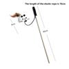 Interactive Cat Feather Teaser Toy Wooden Wand Stick with Linen Mouse for Kitten Play Pet Supplies