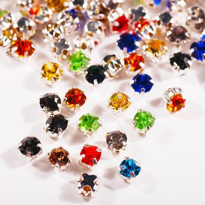 Strass Einzelkralle Farbe Krallenbohrer Rund Hohl Diy Hochzeitskleid Kristall Krallenbohrer Zubehör Strass Aufnäher Perlen