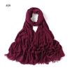 % rayon pleated solid color human cotton two-end beard bag headscarf female, new breathable soft scarf