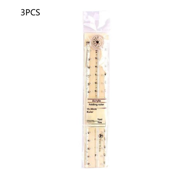 1/2/3PCS 30CM Acrylic Transparent Folding Ruler Simple Drawing Ruler Measuring Rulers For Students Office School Stationery