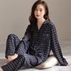 1011 Spring and Autumn New Ink Painting Fashion Loose Pajamas Cardigan Women's Simulation Silk High-end Homewear