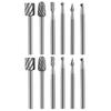 6/12Pcs HSS Routing Router Drill Bits Set Rotary Burr Tool CNC Engraving Abrasive Tools Wood Metal Milling Cutter