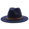 Felt Hat British Belt Vintage Versatile Top Hat Men'S And Women'S Jazz Hat Wool Hat