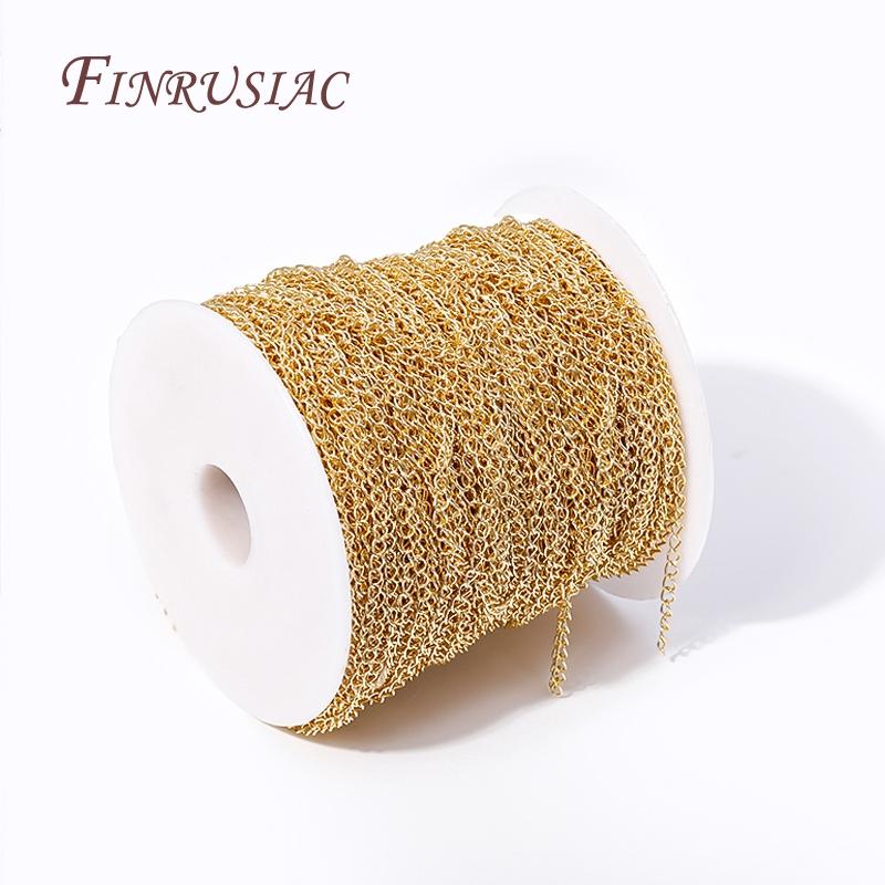 14K Gold Plated Spool Chains For DIY Handmade Jewellery Making Supplies Multi Styles Metal Bulk Chains Wholesale High Quality