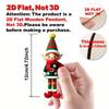 2D Flat 16pcs Set Recycled Wood Elf Figurines-Elf Ornaments with Expressive Faces & Poses,New Year,Thanksgiving Tree Decorations