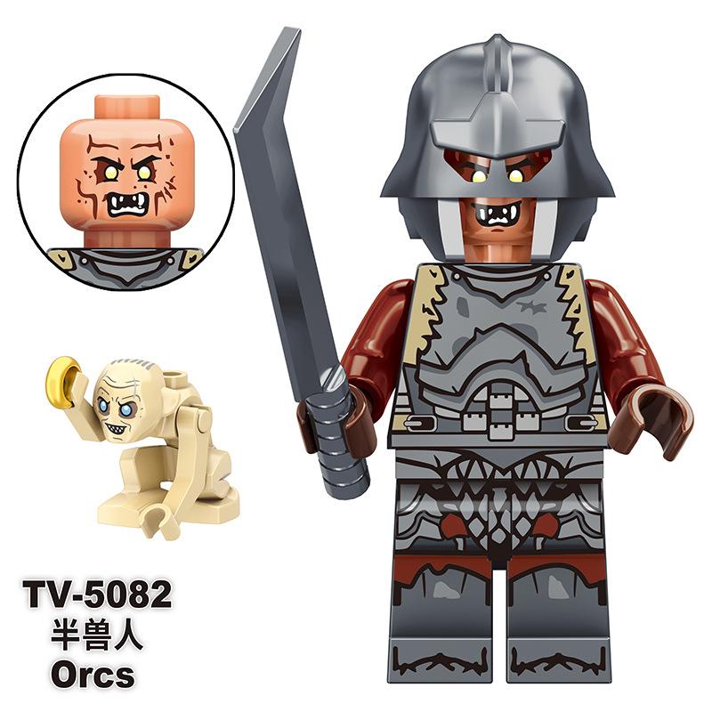 Big Movie Series TV6 Lord of the Rings TV6 Strong Orc TV6 Boy Assembled Building Block Toy Bag