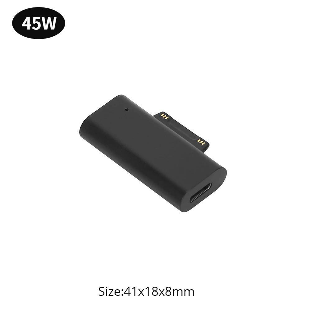 For Microsoft Surface Pro X/8/7/6/5/4/3/Go/Book to USB Type C PD Fast Charging Adapter Tablet Magnetic Converter Charger Adapter