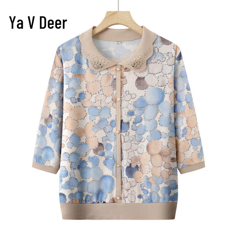 

Yalu Women s Stylish Printed Lapel Pullover Shirt XXL