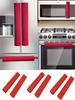 6Pcs Solid Color Refrigerator Microwave Oven Oil-Proof Door Handle Covers Washable Sliding Door Handle Protective Covers Handle Covers