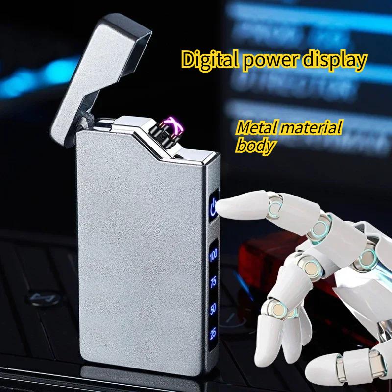 Home Multifunctional Dual Arc Windproof Cigarette Lighter Plasma Pulse Type-C Charging Men's Exquisite Small Gift