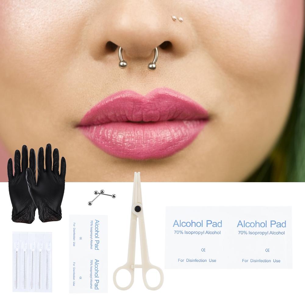 Professional Body Piercing Tool Kit Nose Navel Nipple Needles Set
