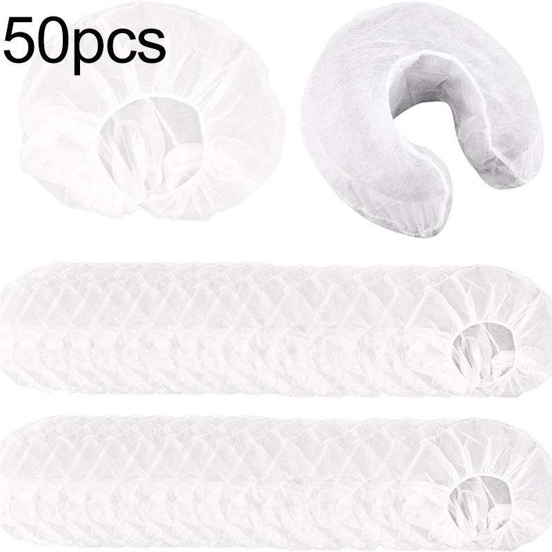 

100/50 шт. Чехлы на подголовник Облегающие Одноразовые Массажные Чехлы-люльки для лица Нетканые Мягкие Наволочки для шеи Инструмент для салона красоты СПА 50PCS белый