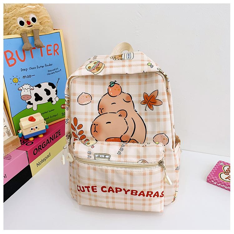 School Bag Kapibara Cute Printed Backpack Girl 2-6 Years Old Small School Bag Backpack