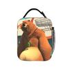 Grizzly and Lemmings Lunch Bag School Lunch Box Funny Graphic Thermal Lunch Bags Waterproof Portable Zipper Cooler Bag