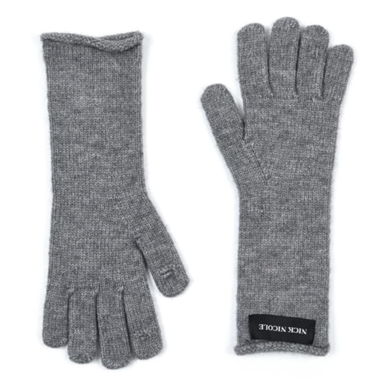 nick&NICOLE NICOLE RIBBED KNIT GLOVES_CHARCOAL