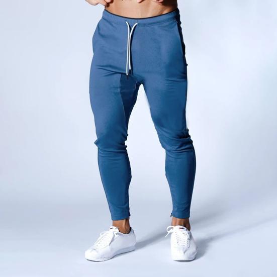

Спортивные брюки однотонные эластичные облегающие брюки с завязками на талии спортивные брюки повседневные длинные брюки 2XL синий