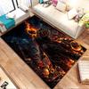 Flaming Skull Biker In Dark City Patterned Carpet, Non Slip Mat Suitable for Living Room and Bedroom Sofas
