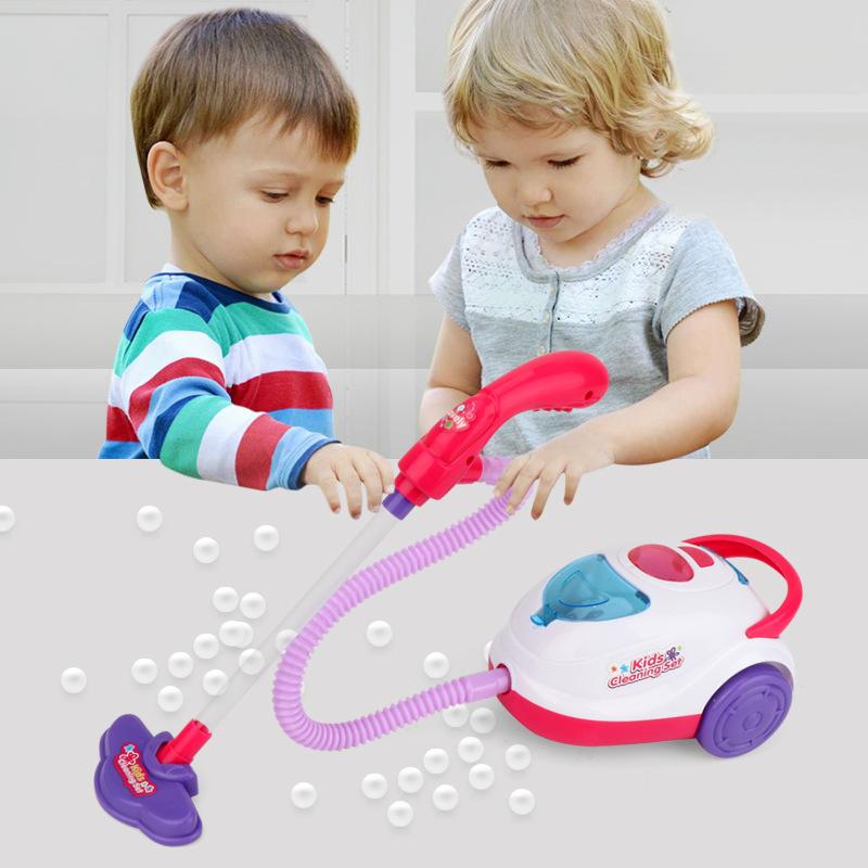 Kids Simulation Electric Vacuum Cleaner Toy Children Pretend Housework Play Broom Cleaning Tool Early Educational Puzzle Toys