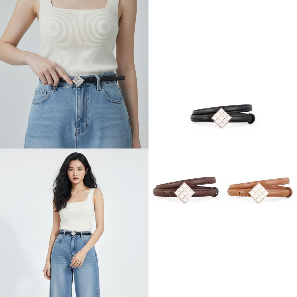 Women Leather Belt With Silver Buckle For Casual Office And Daily Wear