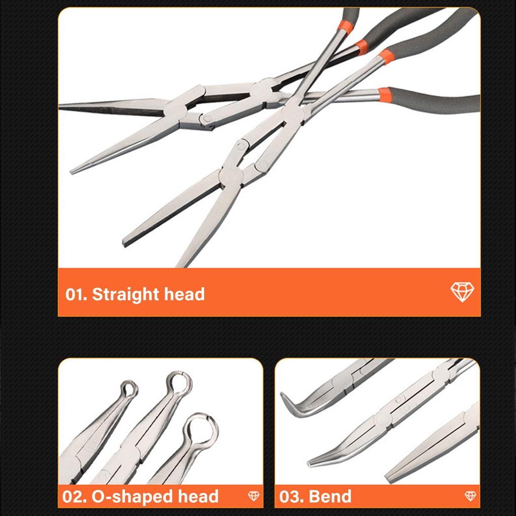 Doppelgelenkzange mit langem Griff, Kohlenstoffstahl, multifunktional, Doppelgelenkzange für Heim-, Garagen- und Außengebrauch