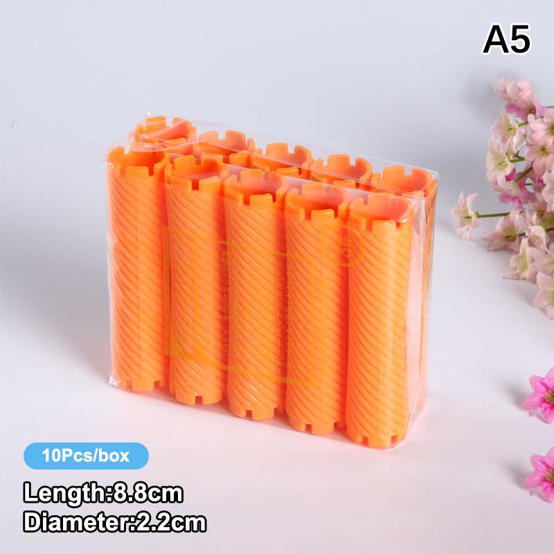 10pcs DIY Heatless Lengthened Hair Roller Stick Perm Tools Hollow Design Spiral Hair Curler Magic Curls Curly Hair Styling Kits