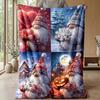 Gnomes Celebrate Autumn Theme blanket Lightweight Warm Flannel Blanket Decorative Throw Blanket for Home Decoration