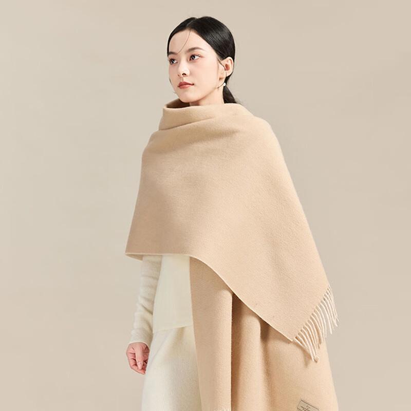 JIUMU Women's 99% Wool Reversible Cape Scarf Shawl