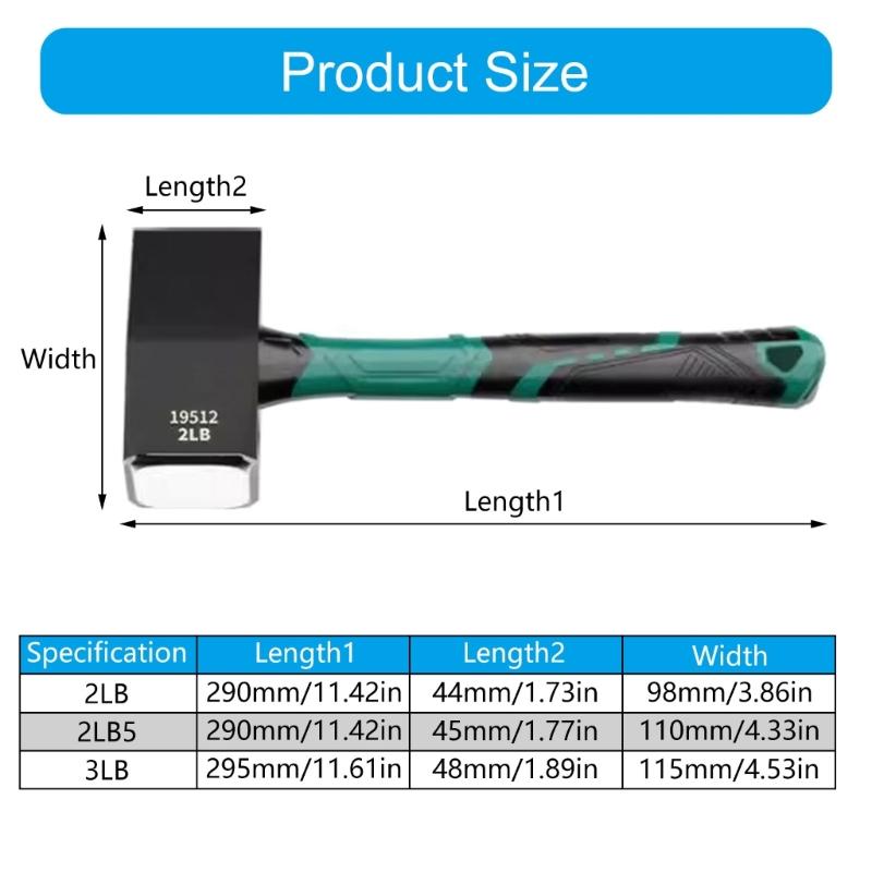 2lb/2.5lb/3lb Heavy Duty Hammer with Shockproof Grip Heavy Duty Hammer Hand Tool Household Use Accessories