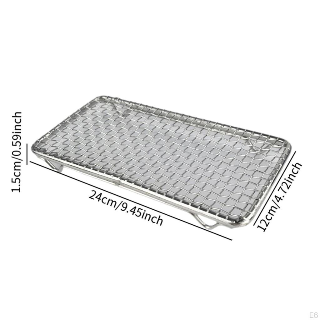 Japanese Barbecue Net Grill Mesh Rack Frying Kitchenware Non Slip Rectangle for Restaurant