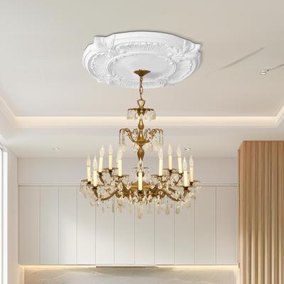 Elegantes Europäisches Deckenmedaillon mit vorgestanztem Lichtloch - Dekorative Deckenrosette für Kronleuchter & Leuchten für Zuhause