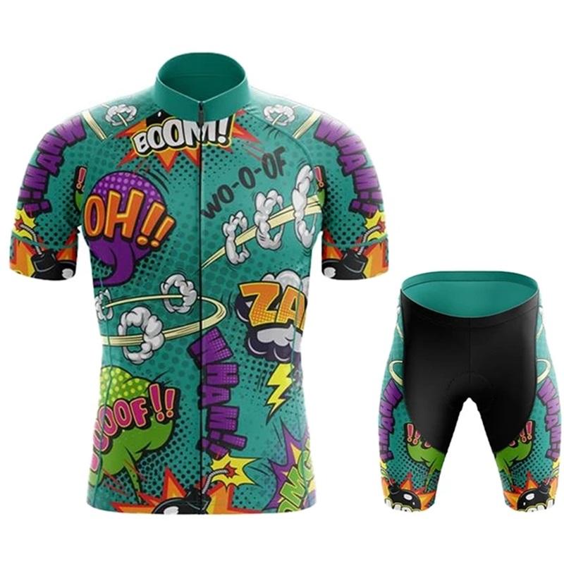 

Red Cartoon Man Short Sleeve Bicycle Clothing Kit Mtb Bike Wear Triathlon Uniforme Maillot Ciclismo 2026 Summer Breathable Cycling Suit Set Asian size-S