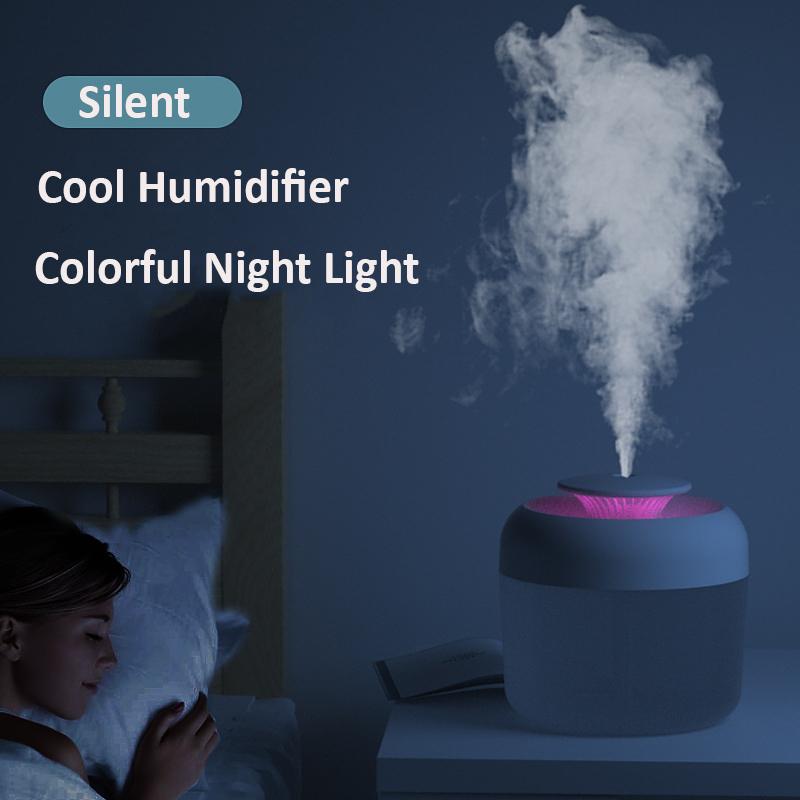 Large Capacity Home Air Humidifier 2400ml Ultrasonic Cool Mist Maker Fogger With Led Light Lamp Aroma Diffuser Usb Humidificador