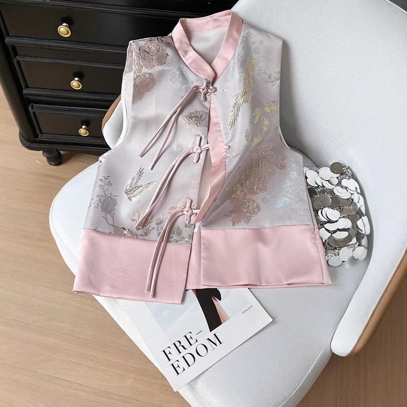 Short ancient rhyme retro style top personalized wear commuter meat cover top