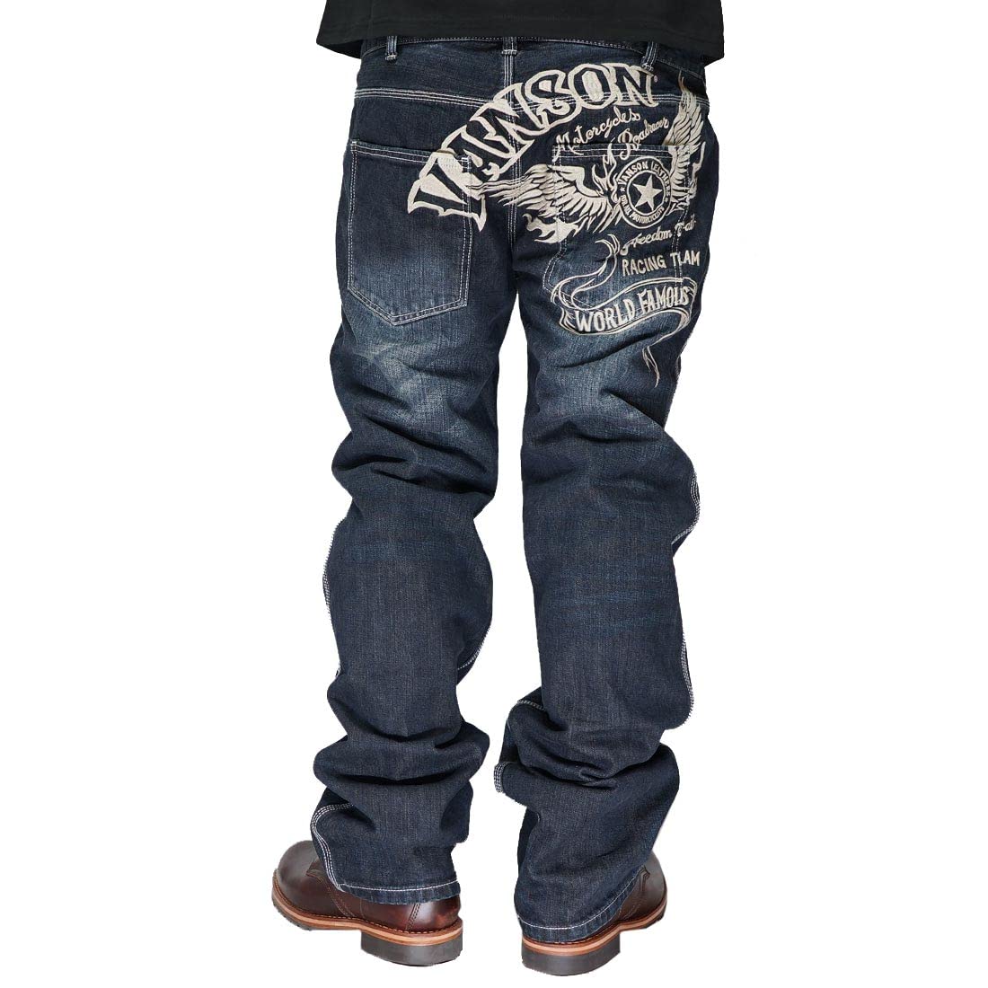 

Vanson Men s Star Wing One-Wash Fire Denim Jeans, SP-B-29, Indigo-36