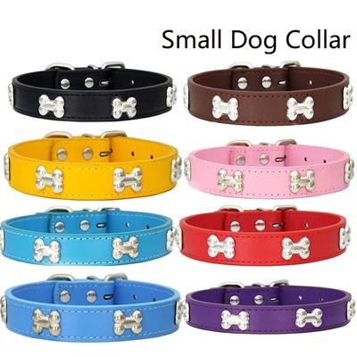 Leder Hundehalsband Hundehalsband Welpenhalsband Kleiner Hundehalsband Katzenzubehör Knochenleder Langlebige Haustierhalsbänder GXQ13